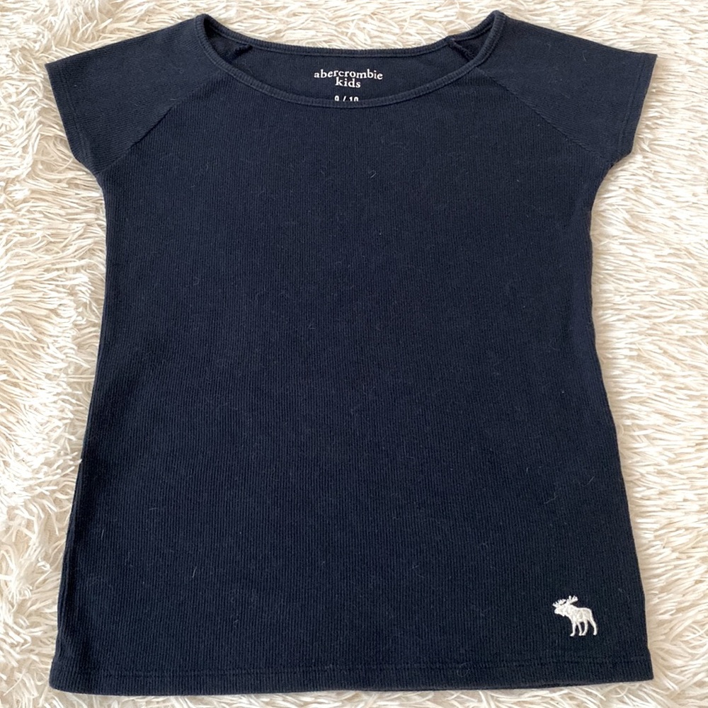 Abercrombie kids navy blue fitted shirt